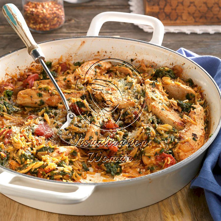 Chicken and Orzo Skillet