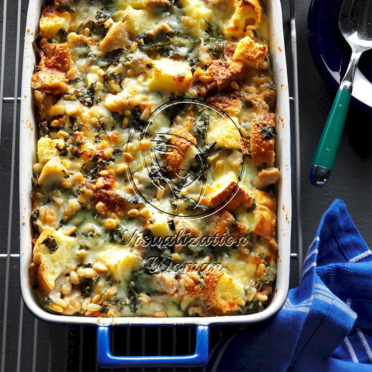 Pesto Chicken Strata