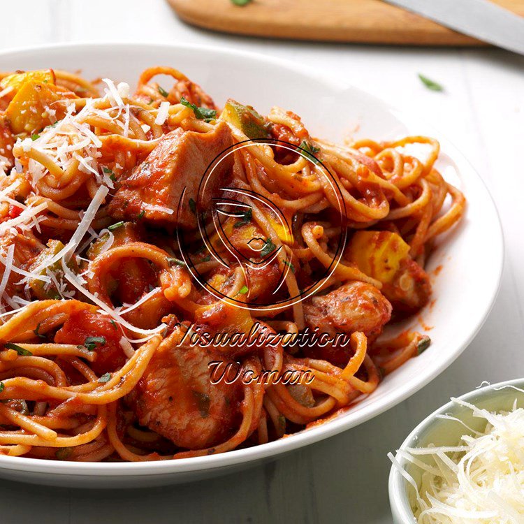 Italian Spaghetti with Chicken & Roasted Vegetables