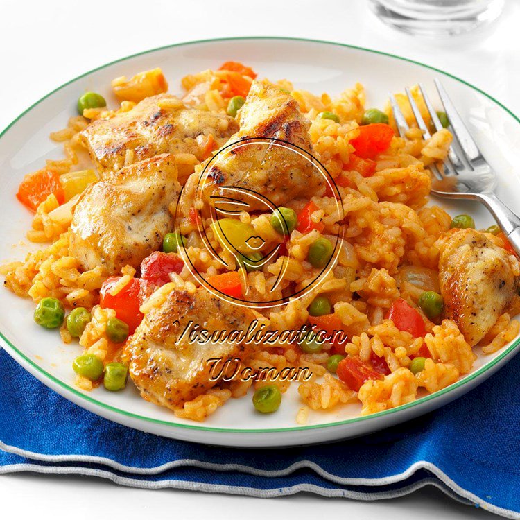 Spanish Rice with Chicken & Peas