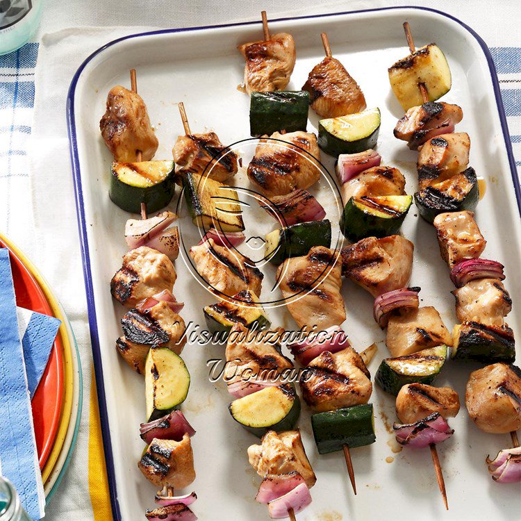 Marinated Chicken & Zucchini Kabobs