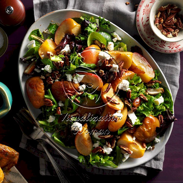 Roasted Apple Salad with Spicy Maple-Cider Vinaigrette