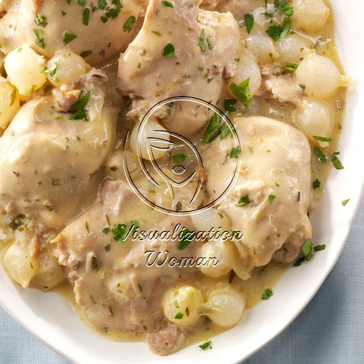 Wine-Braised Chicken with Pearl Onions