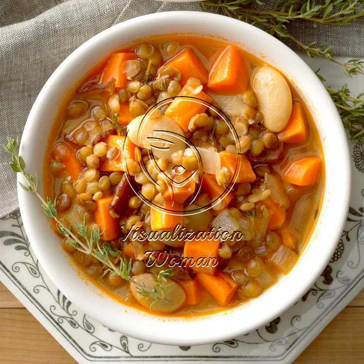 Lentil, Bacon and Bean Soup