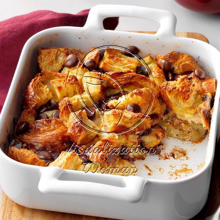 Chocolate Croissant Bread Pudding