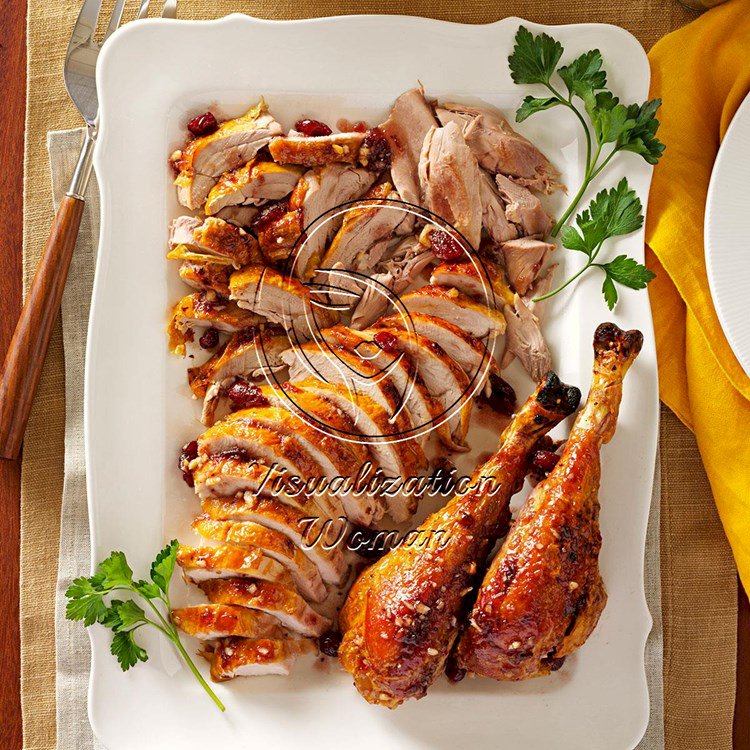 Roasted Turkey with Maple Cranberry Glaze