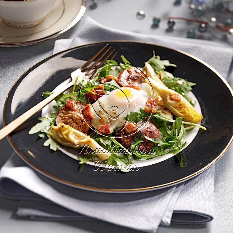 Poached Egg Salads with Pancetta Vinaigrette