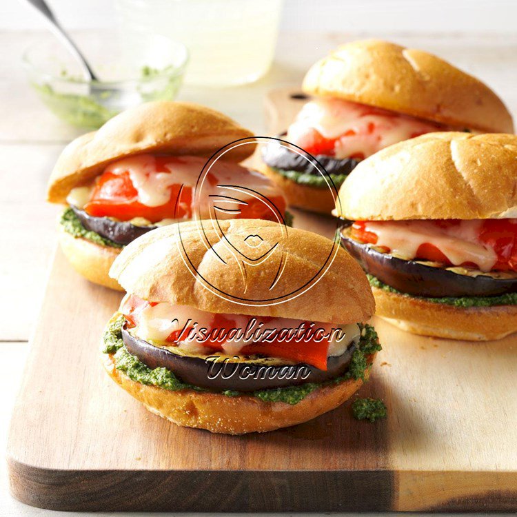 Grilled Veggie Sandwiches with Cilantro Pesto