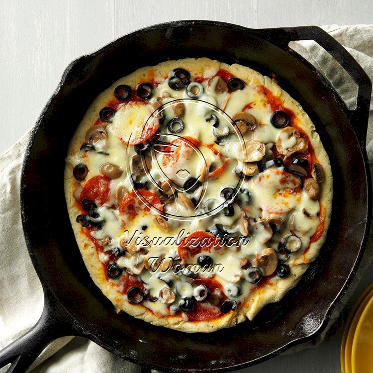 Cheese & Mushroom Skillet Pizza