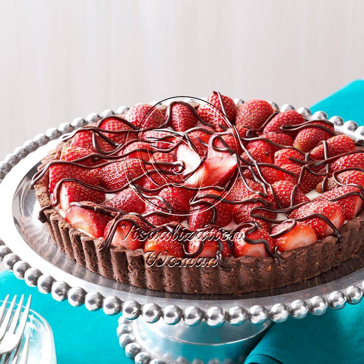 Chocolate-Strawberry Cream Cheese Tart