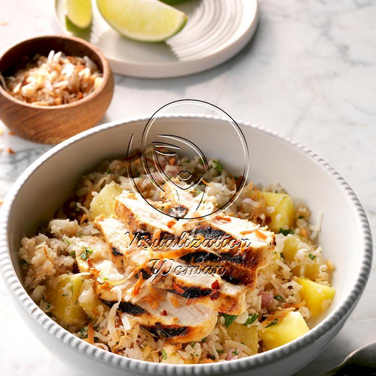 Pineapple Chicken Cauliflower Rice Bowls