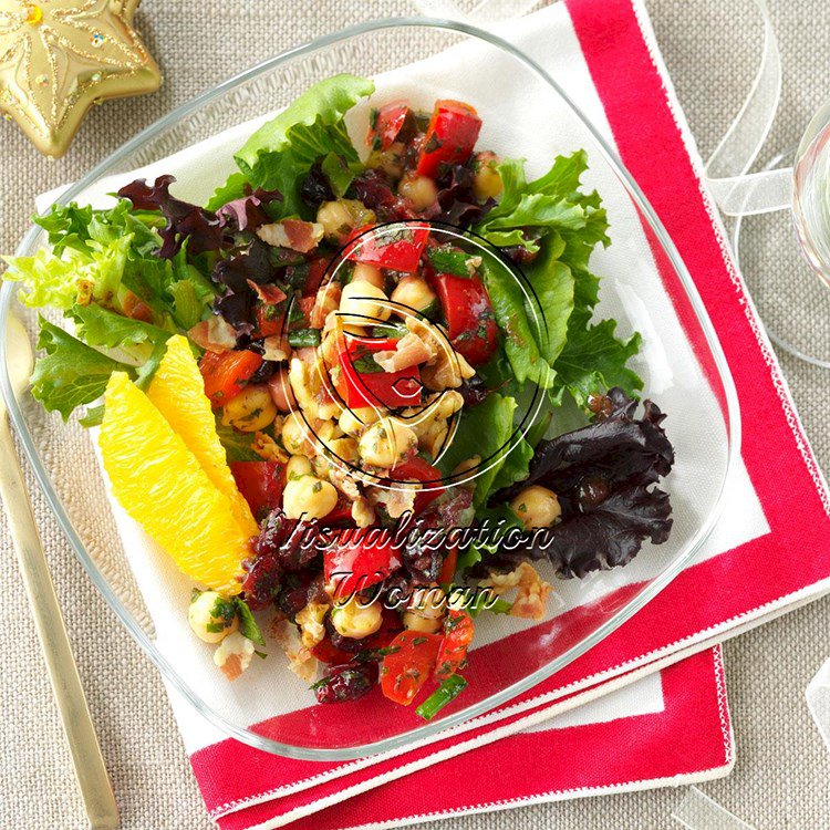 Chickpea Pancetta Salad with Cran-Orange Vinaigrette