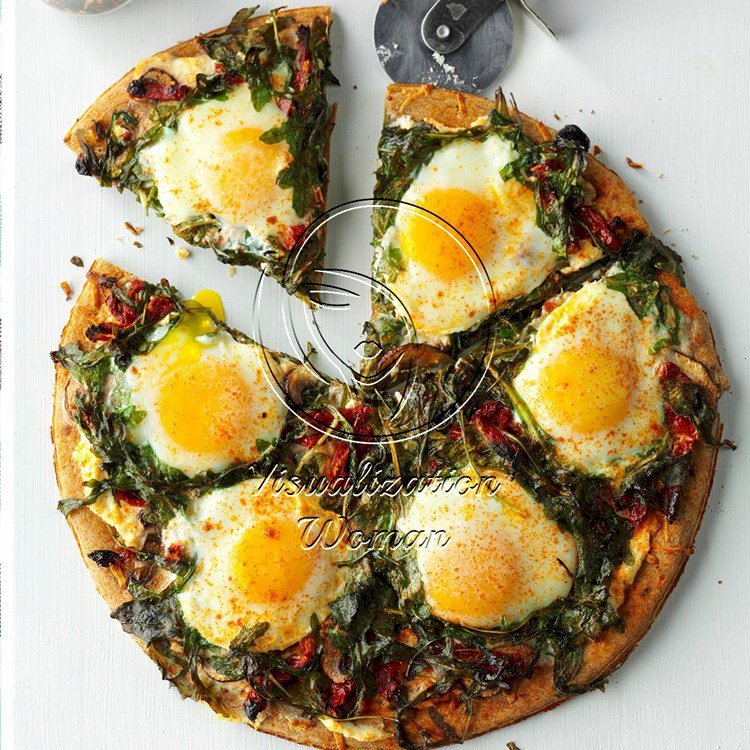 Arugula & Mushroom Breakfast Pizza