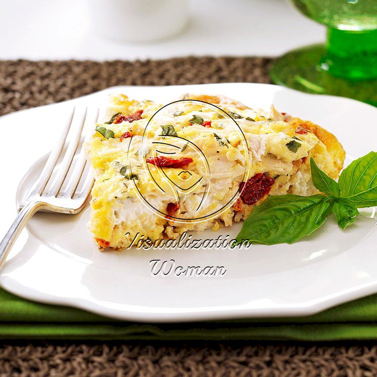 Creamy Sun-Dried Tomato & Chicken Frittata