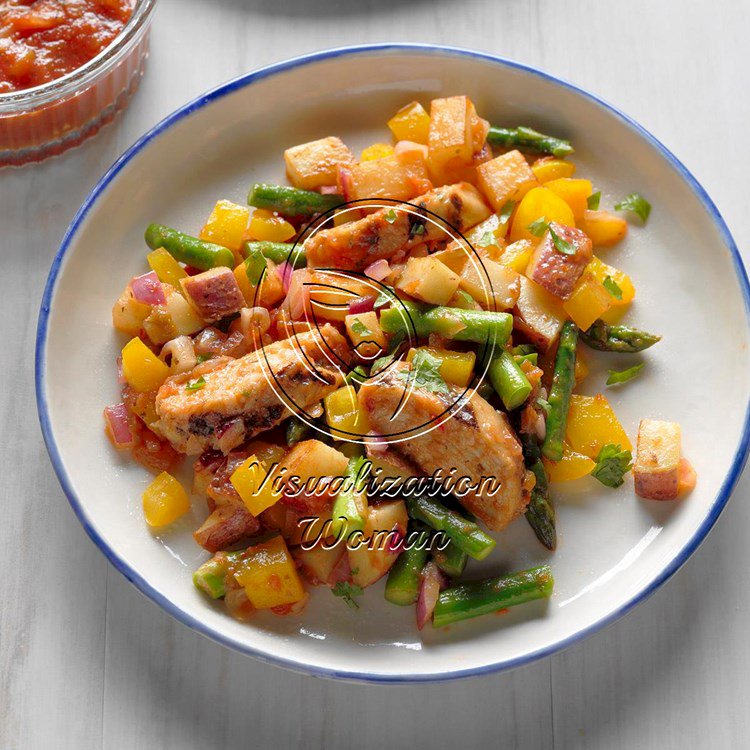 Mango Salsa Chicken with Veggie Hash