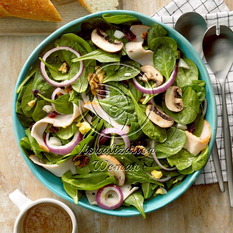 Turkey Spinach Salad with Maple Dressing