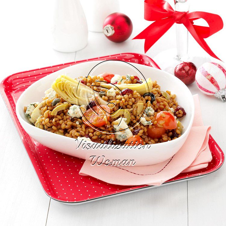 Wheat Berry Salad with Artichokes and Cranberries