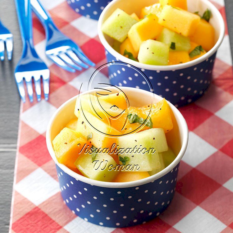 Honey-Melon Salad with Basil