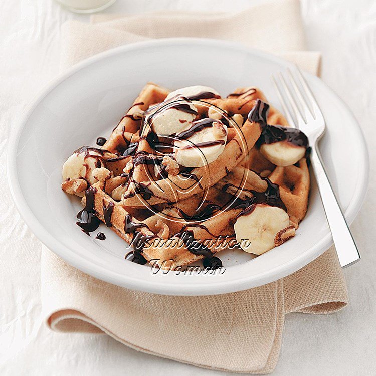 Chocolate Chip-Banana Belgian Waffles