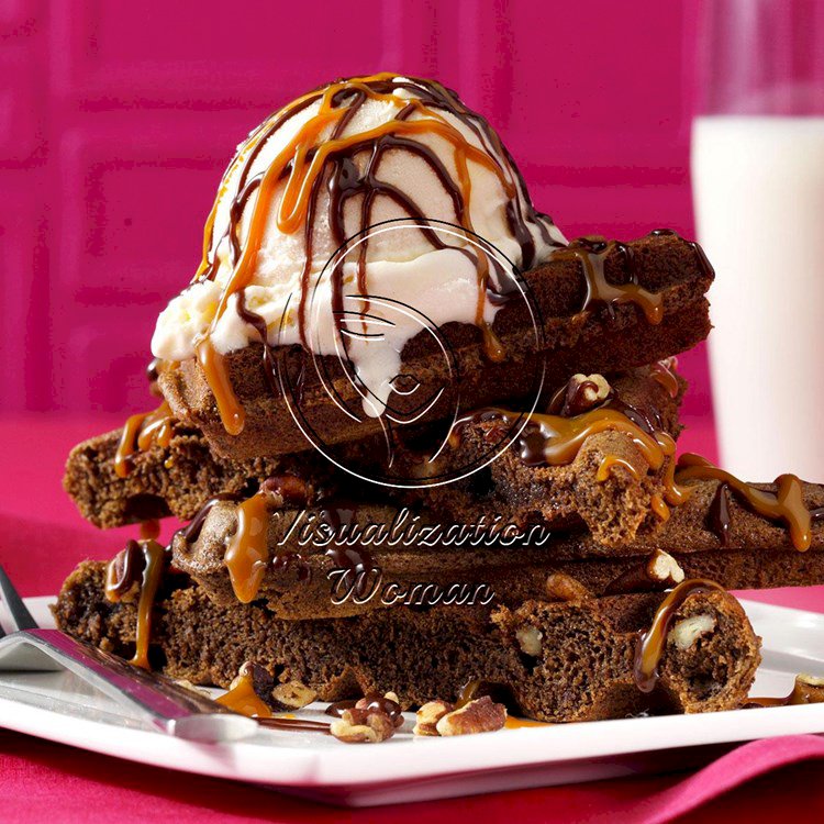 Chocolate Brownie Waffle Sundaes