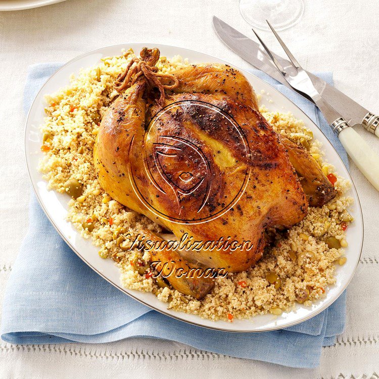 Lemon-Roasted Chicken with Olive Couscous