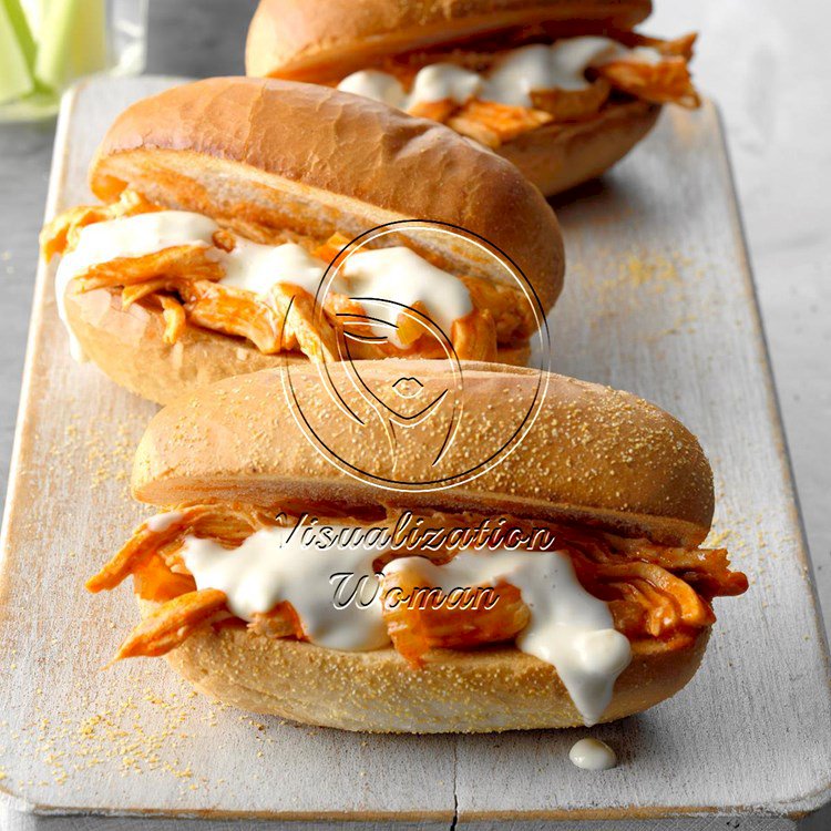 Shredded Buffalo Chicken Sandwiches