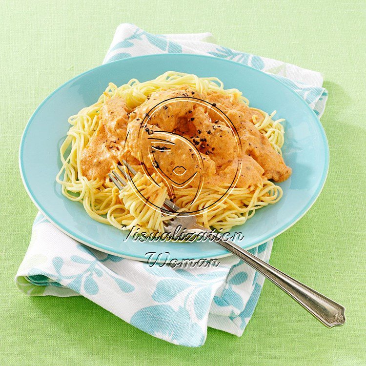 Blushing Angel Hair Pasta with Chicken