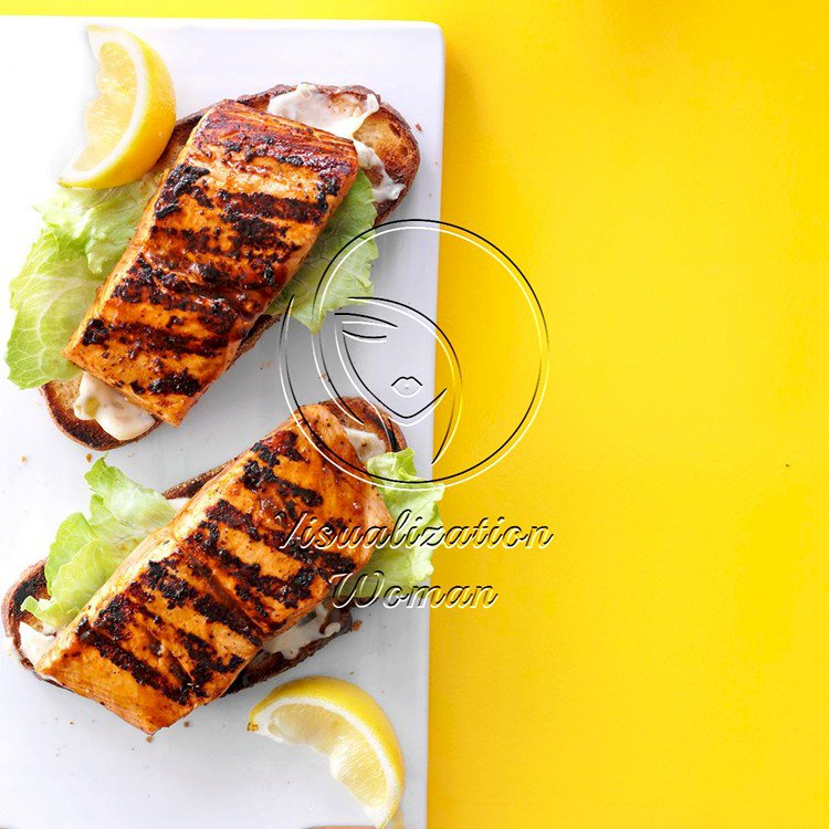 Open-Faced Grilled Salmon Sandwiches