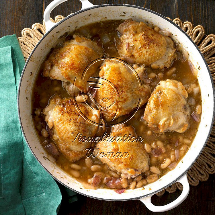 Fig-Glazed Chicken with White Beans