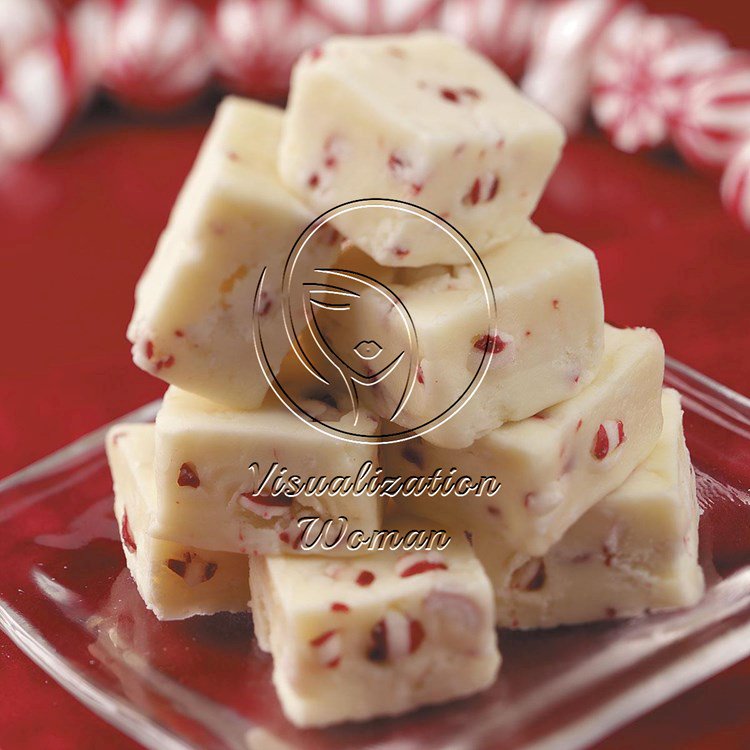 White Chocolate Peppermint Fudge