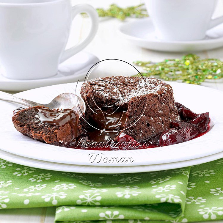 Molten Chocolate Cherry Cakes