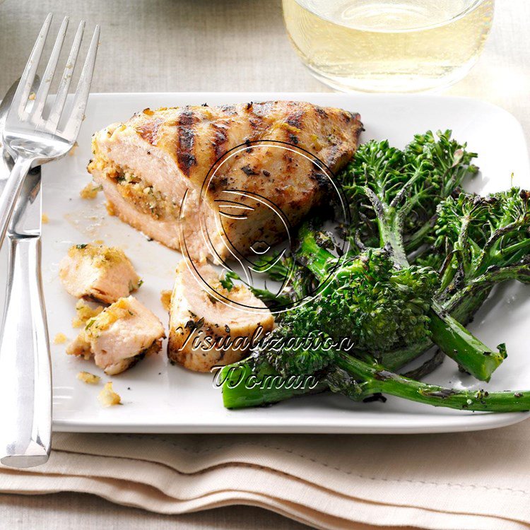 Grilled Chicken with Herbed Stuffing