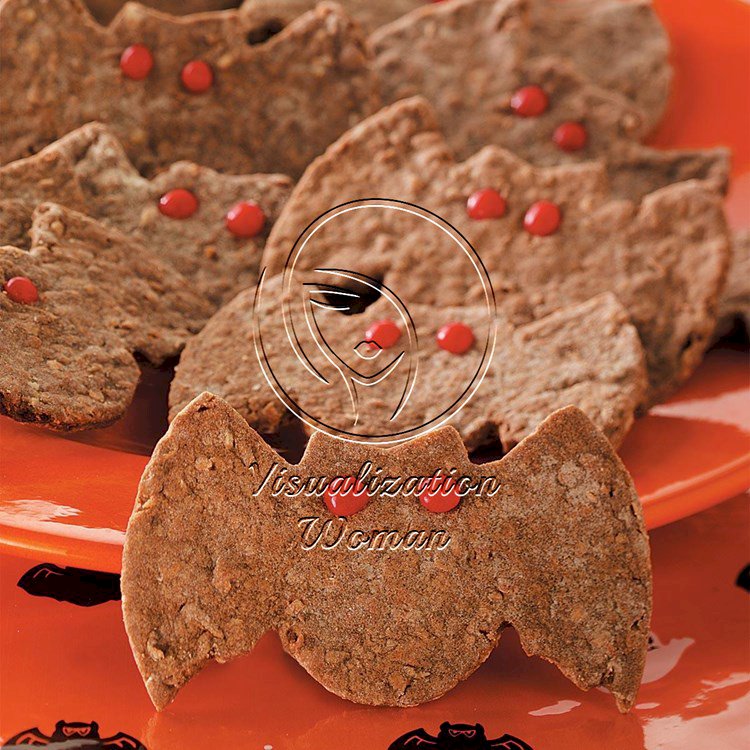 Chocolate-Oat Bat Cookies