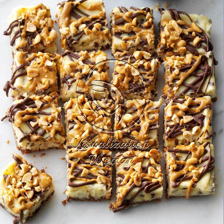 Gluten Free Peanut & Chocolate Chip Cheesecake Bars