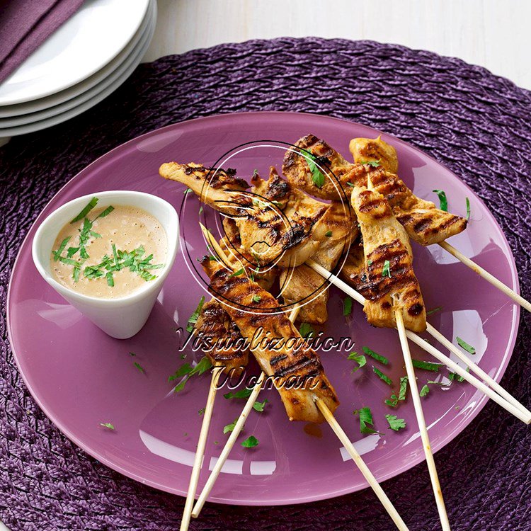 Skewered Chicken with Peanut Sauce