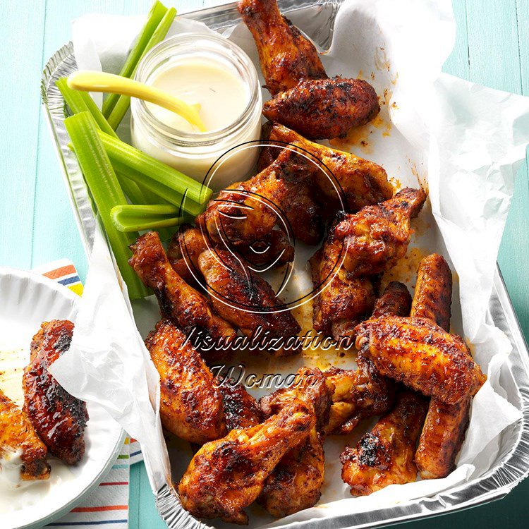 Spicy Chicken Wings with Blue Cheese Dip