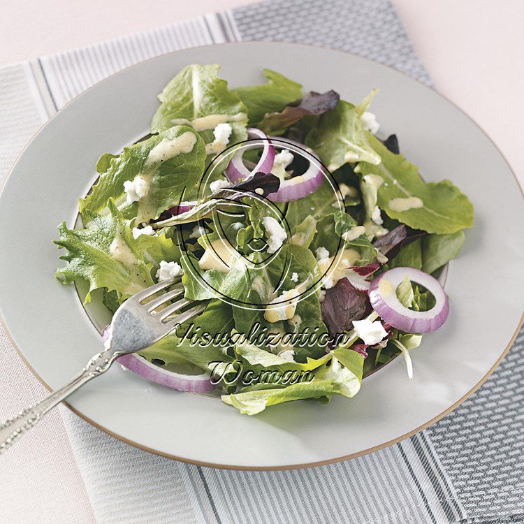 Salad Greens with Honey Mustard Dressing