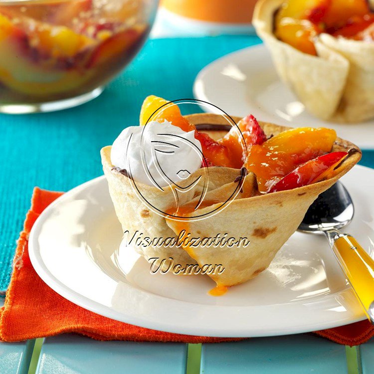 Fruity Chocolate Tortilla Cups