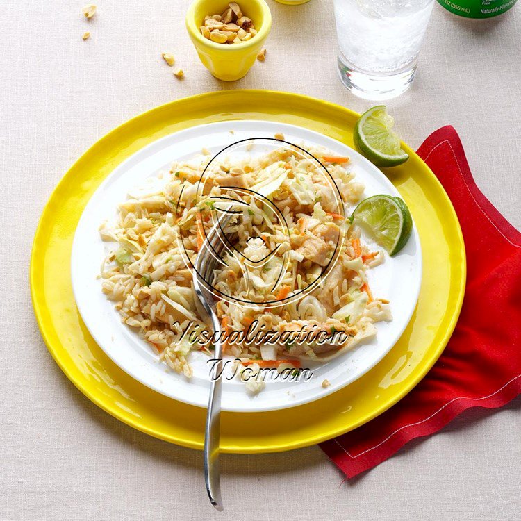 Chicken & Rice Salad with Peanut Sauce