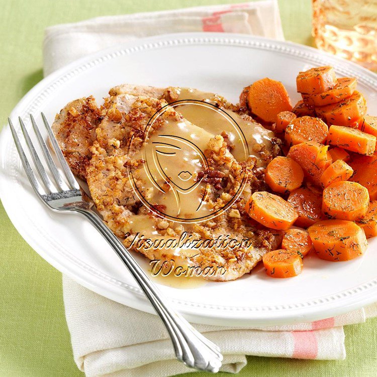Pecan Turkey Cutlets with Dilled Carrots