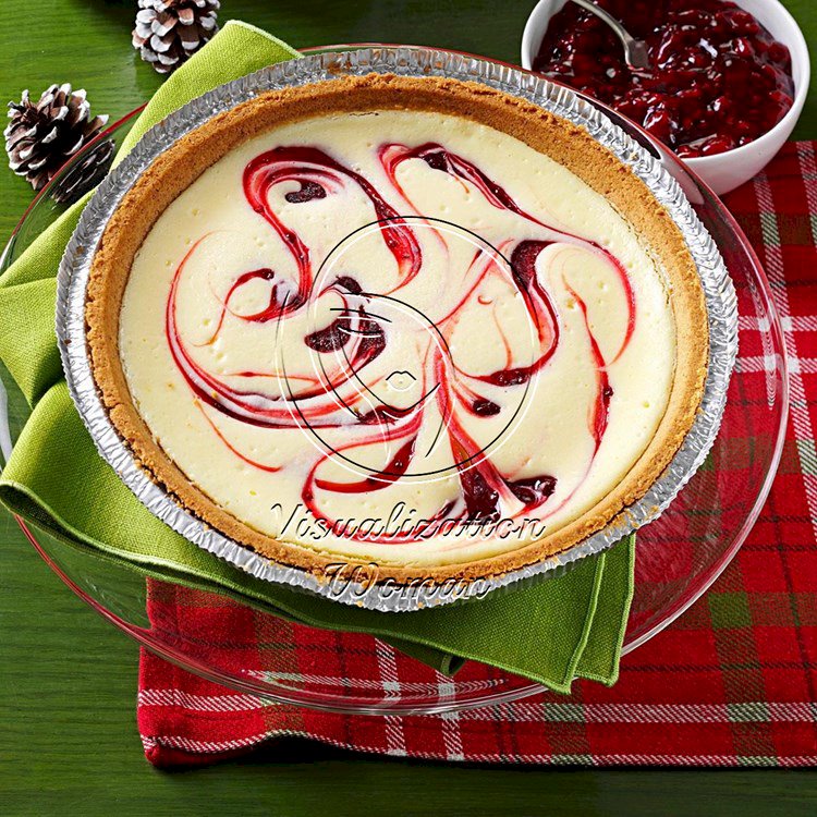 Raspberry Swirled Cheesecake Pie